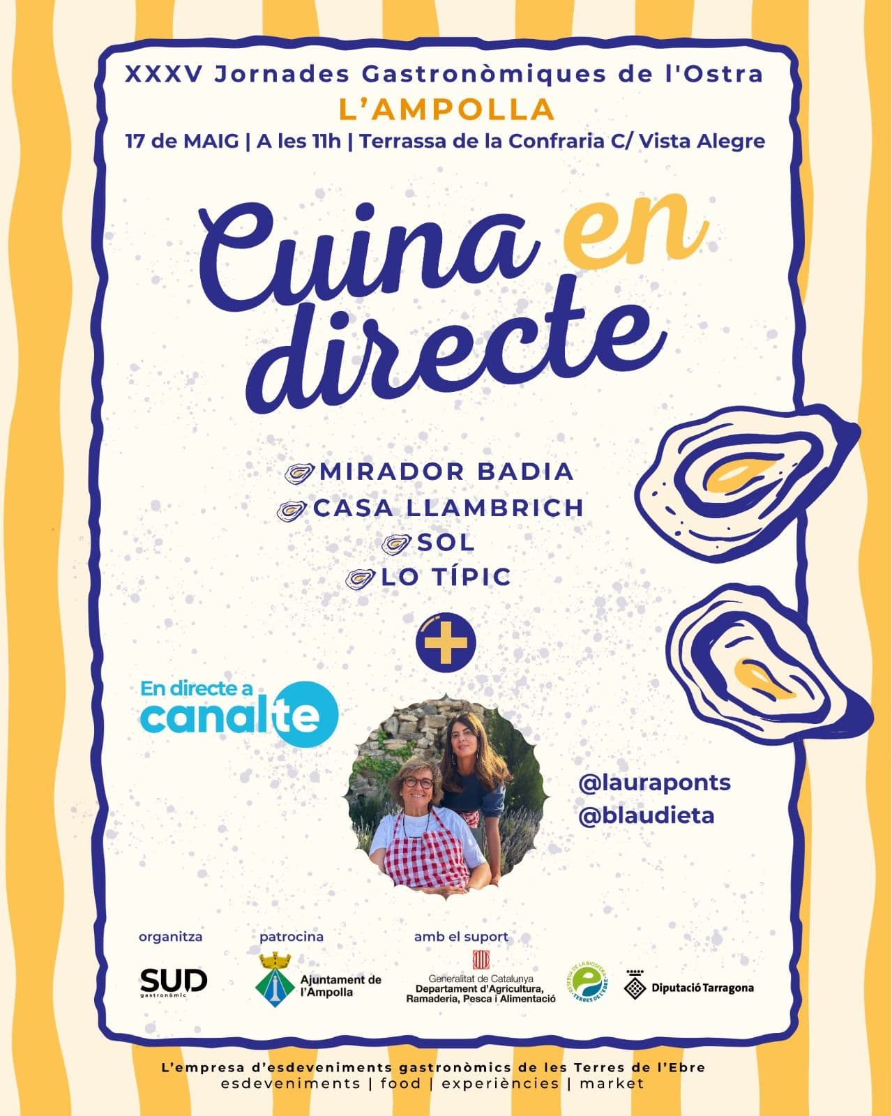 L’Ampolla impulsa una nova proposta de cuina en directe dins les XXXV Jornades Gastronòmiques de l’Ostra