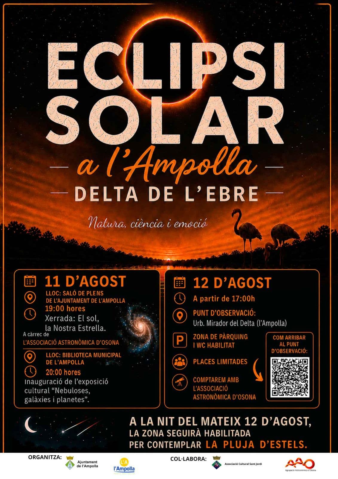 L’Ampolla concentra una intensa agenda d’activitats del 11 al 16 d’agost amb l’eclipsi solar, música, esport i divulgació científica