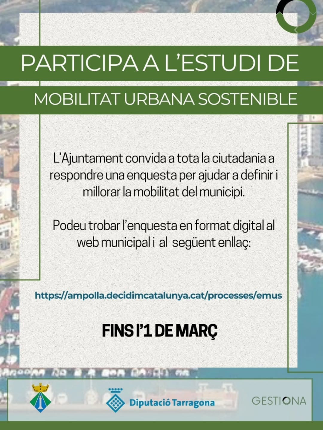 Participa a l'Estudi de Mobilitat Urbana Sostenible