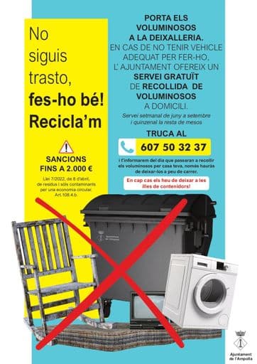 L'Ajuntament de l'Ampolla posa en marxa un nou servei gratuït de recollida de voluminosos